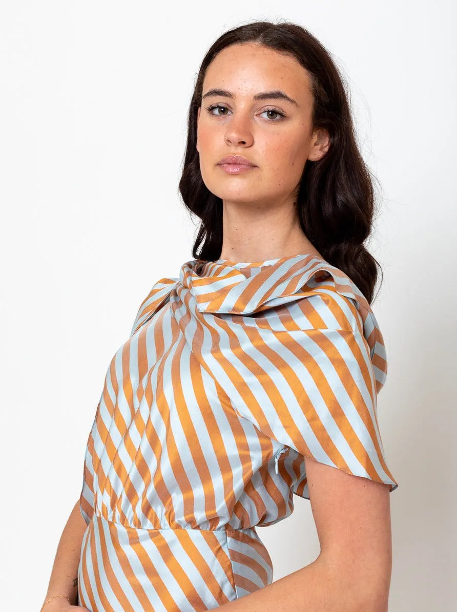 Whitney Midi Wrapped Dress - Bouboulina Stripes