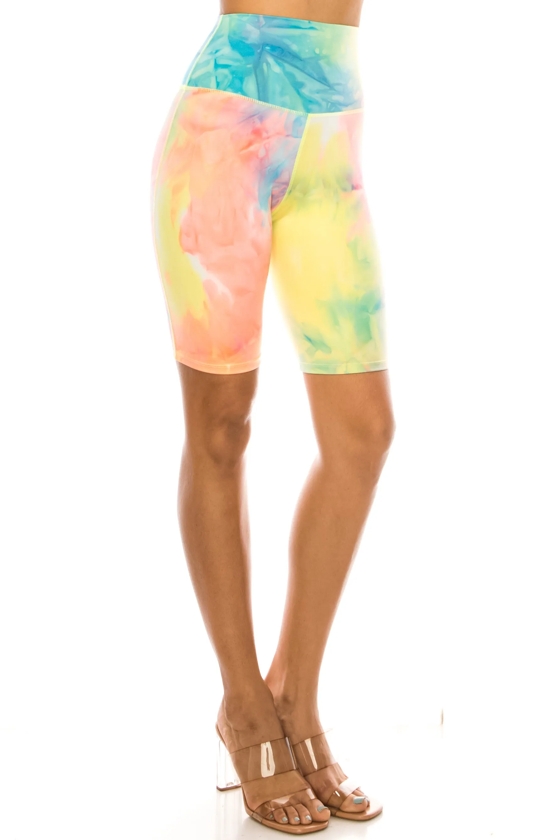 Women's Tiedye, Honeycomb athletic Biker Shorts