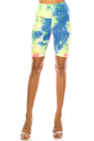 Women's Tiedye, Honeycomb athletic Biker Shorts