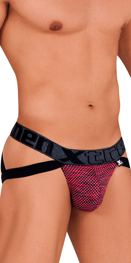 Xtremen 91099 Microfiber Mesh Jockstrap Red