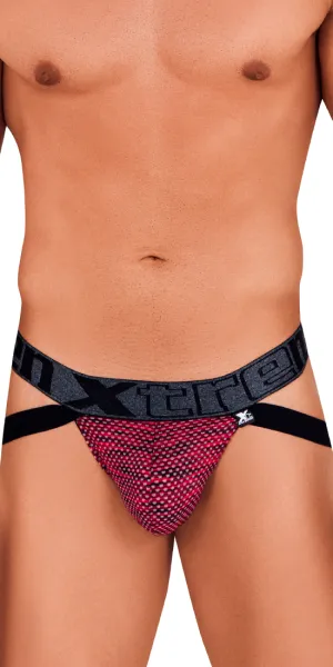 Xtremen 91099 Microfiber Mesh Jockstrap Red