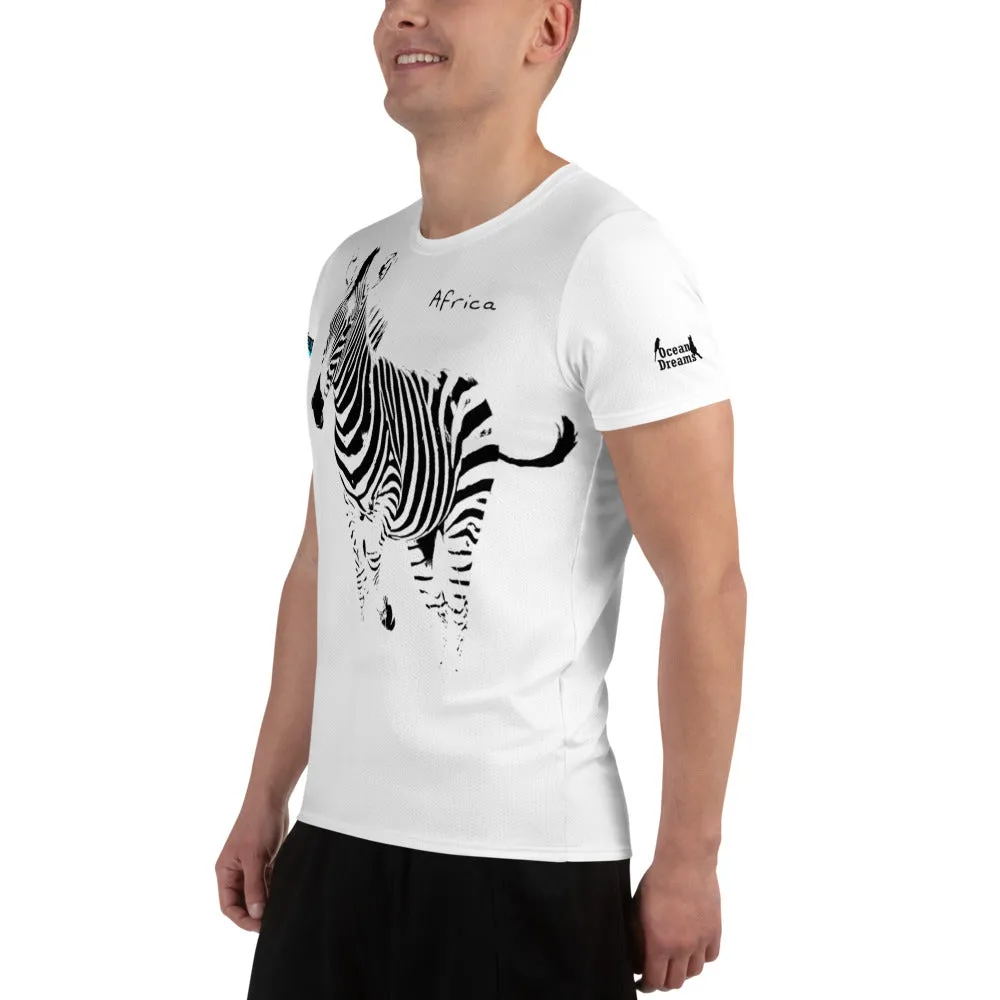 Zebra Africa All-Over Print Men's Athletic T-shirt